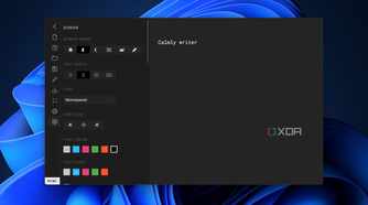 customization settings in calmly writer