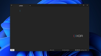 the calmly writer app with a dark mode theme