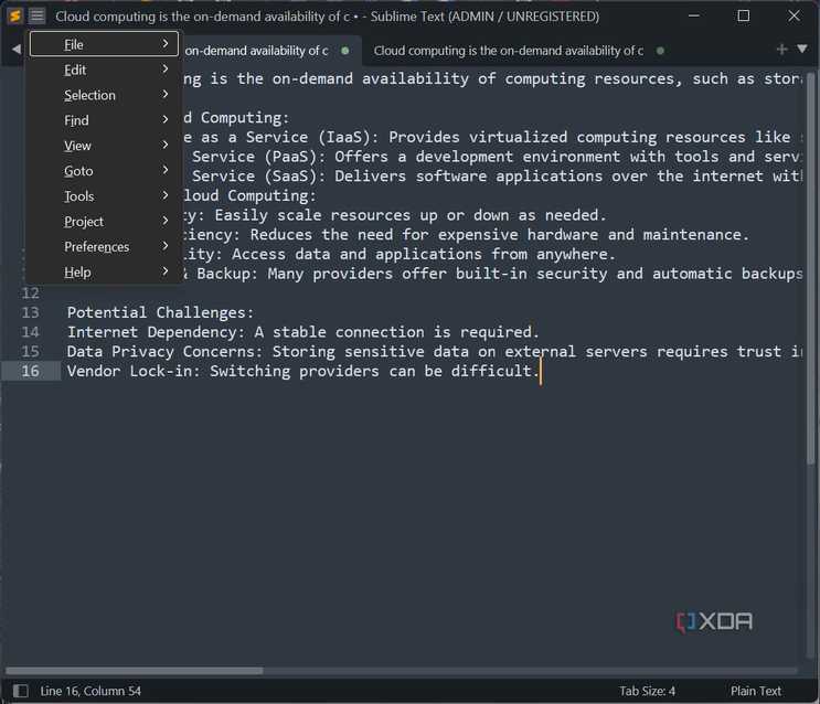 Changed theme Sublime Text