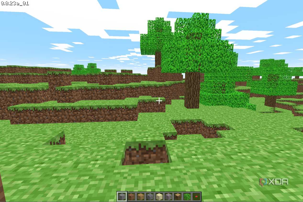 screenshot of classic minecraft running in a web browser.