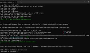 screenshot showing CLI while installing Scoop package manager on Windows