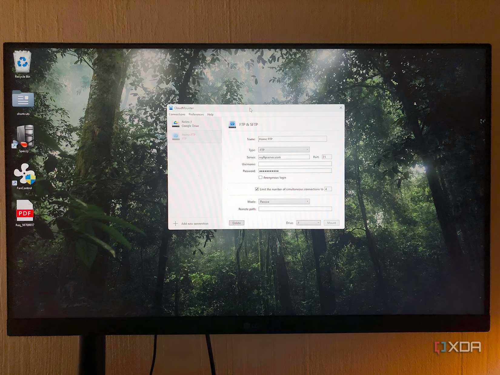 CloudMounter app displayed on PC