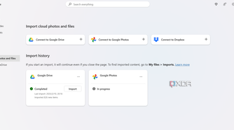 a completed google drive import on onedrive