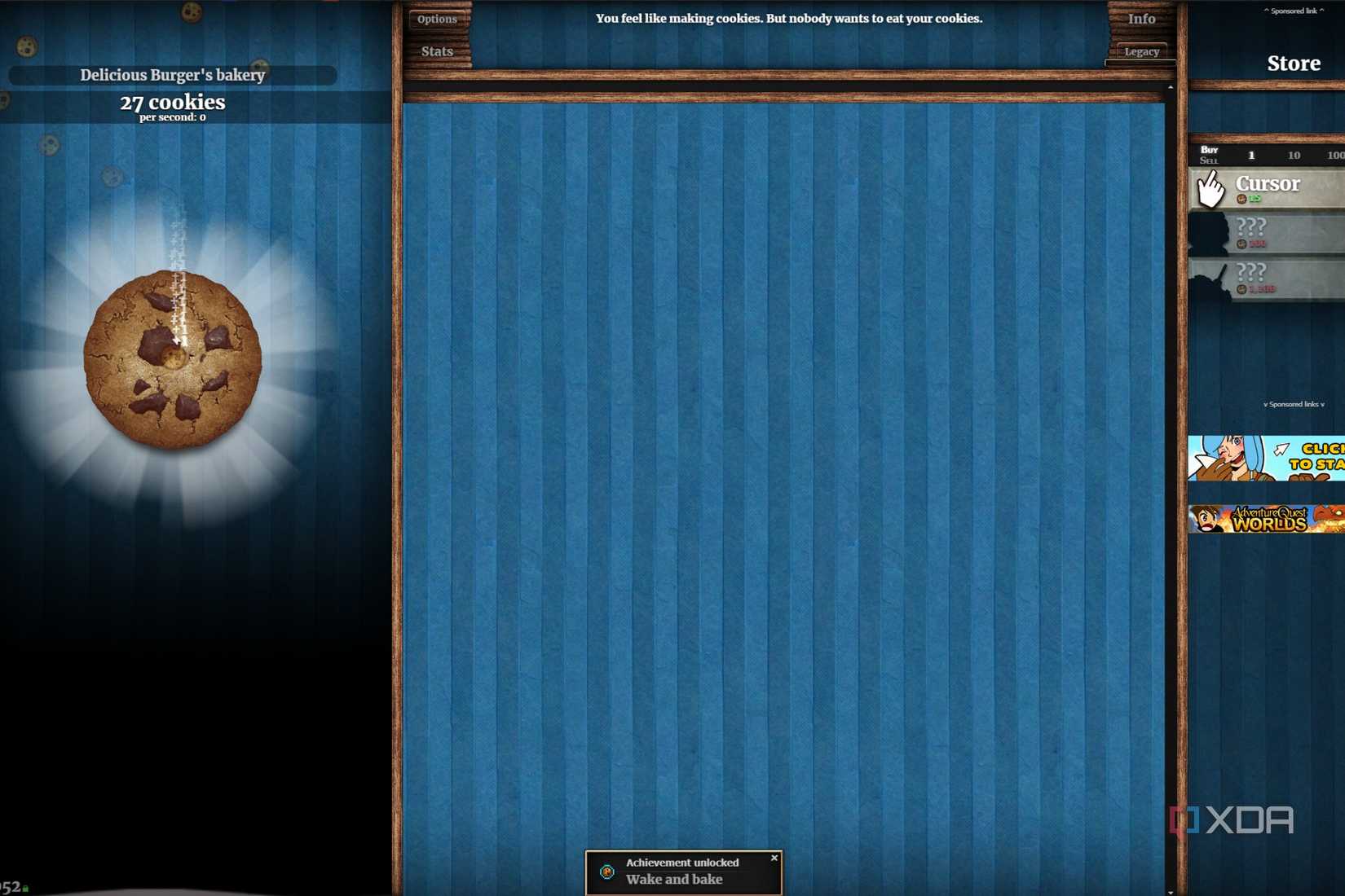 screenshot of cookie clicker