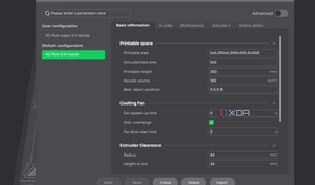Creality K2 Plus nozzle settings