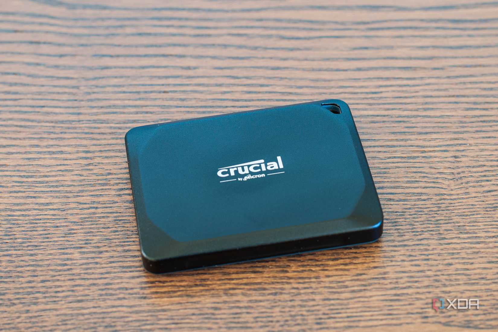 Crucial X10 Pro SSD on a desk