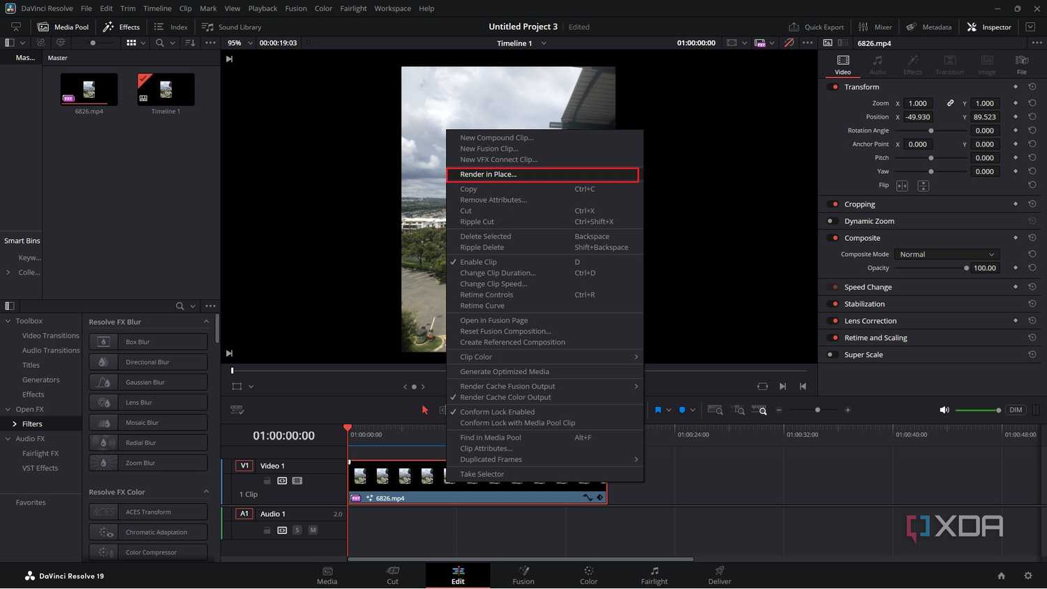 Instane Render 12 DaVinci Resolve settings to change for faster editing