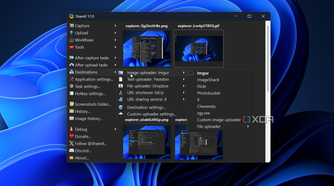 destination settings in sharex