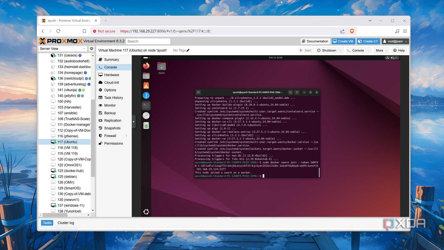 Adding a worker node to Docker Swarm in Proxmox