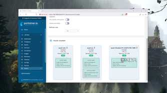 The Portainer web UI displaying a Docker Swarm environment