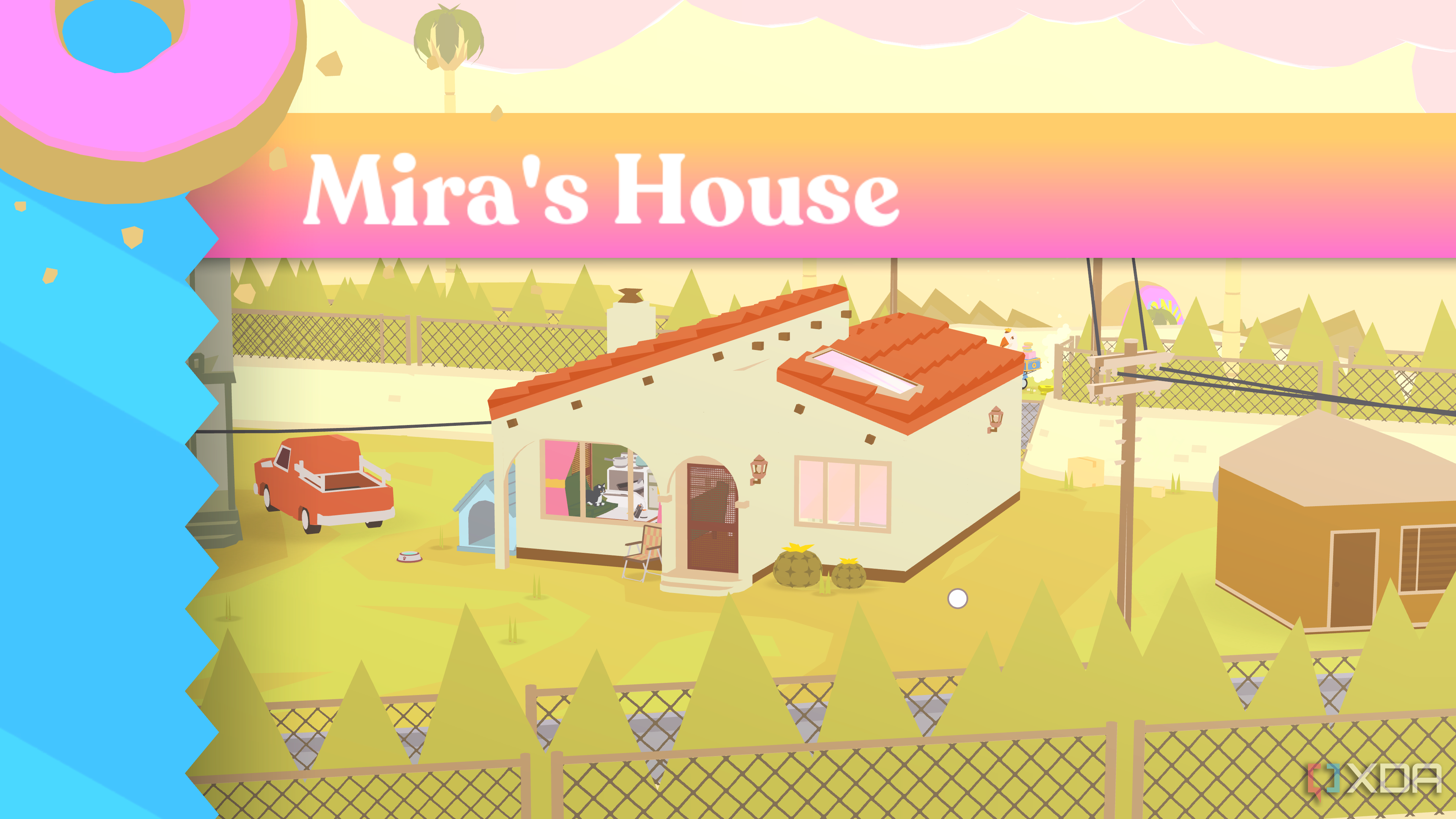 A screenshot of Mira's house in Donut County