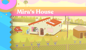A screenshot of Mira's house in Donut County