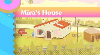 A screenshot of Mira's house in Donut County