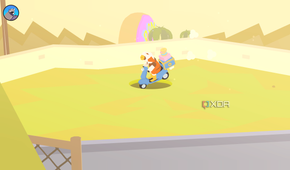 Goose falling into a hole in Donut County
