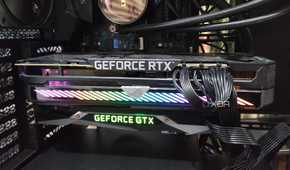 A dual GPU setup comprising an RTX 3080 Ti and a GTX 1080