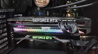 A dual GPU setup comprising an RTX 3080 Ti and a GTX 1080