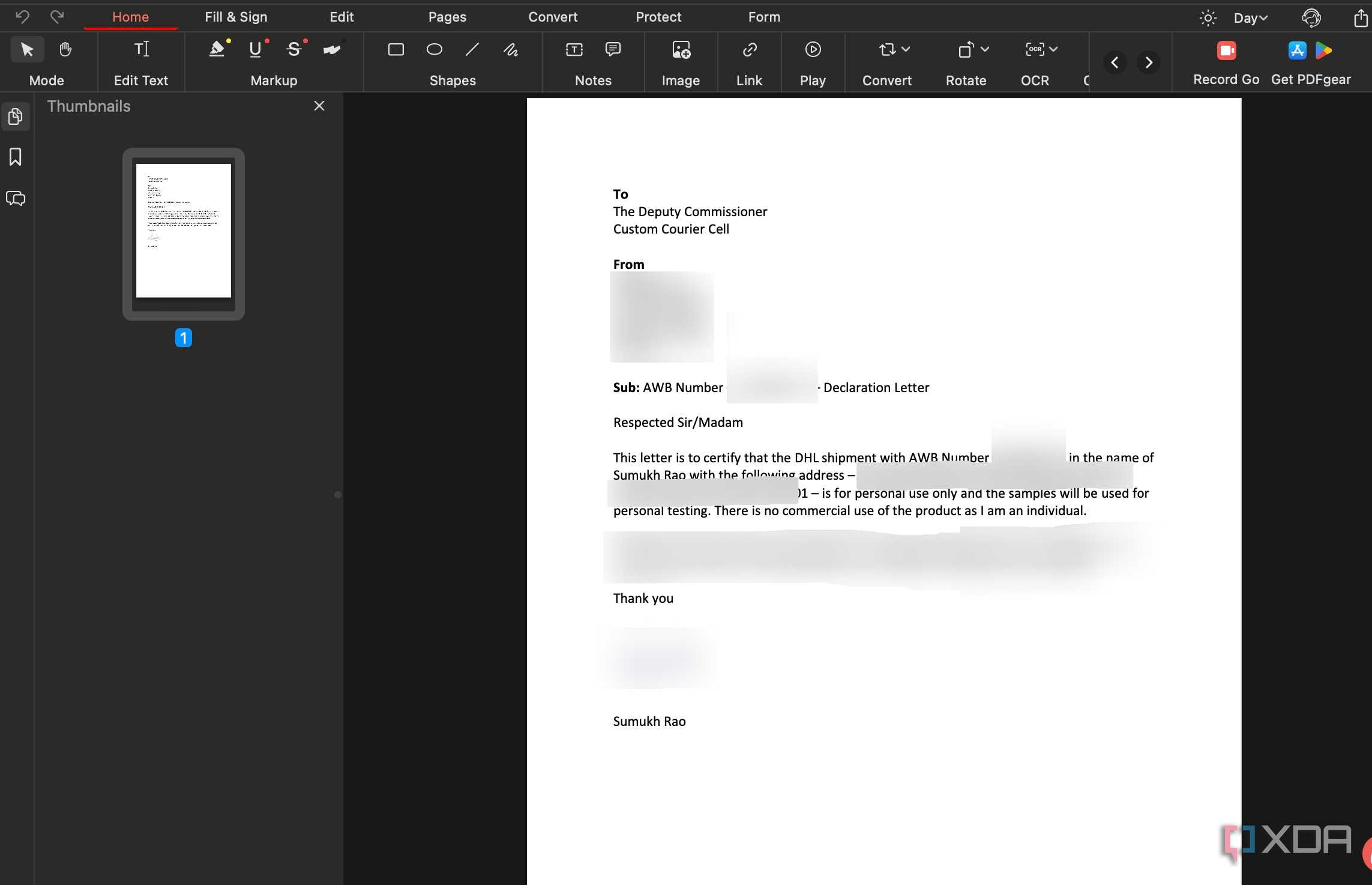 Edit PDF text on PDFgear