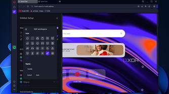 editing a workspace in opera