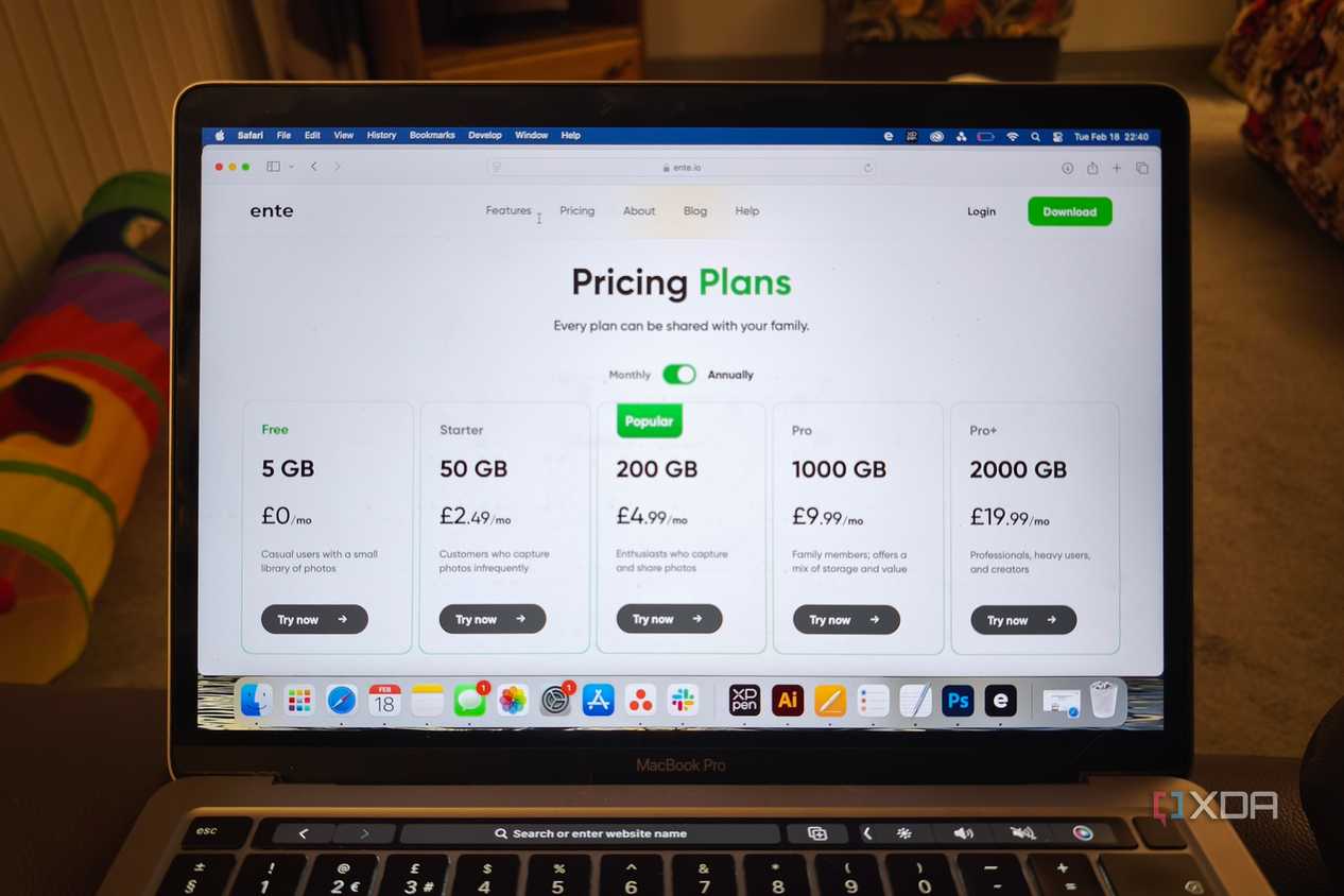 Ente Photos GBP pricing