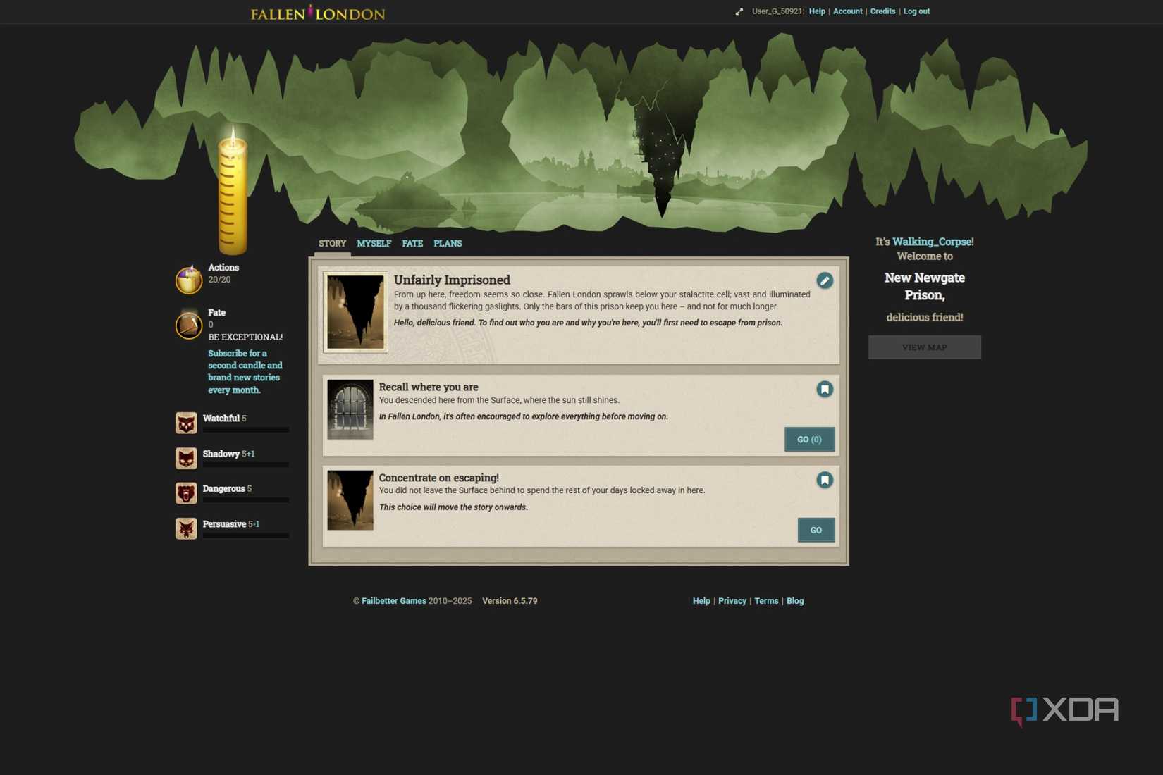 screenshot of fallen london