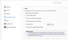 Firefox Shield strict setting