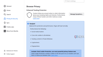 Firefox Shield standard setting