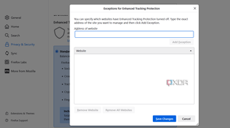 Firefox shield exception setting