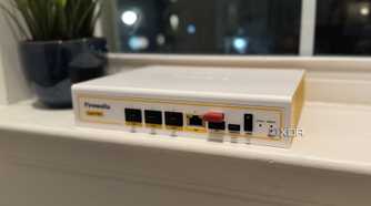 firewalla gold pro hardware firewall on a windowsill