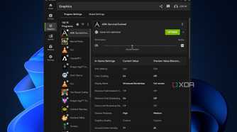 graphics settings for games in the nvidia app