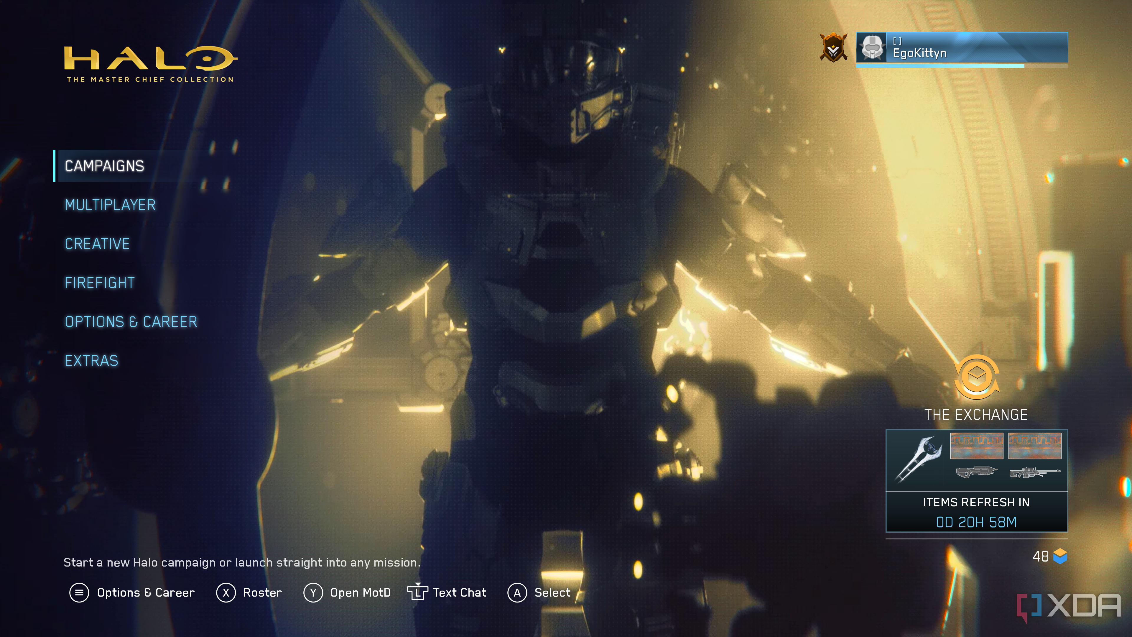 Halo: Master Chief Collection opening screen
