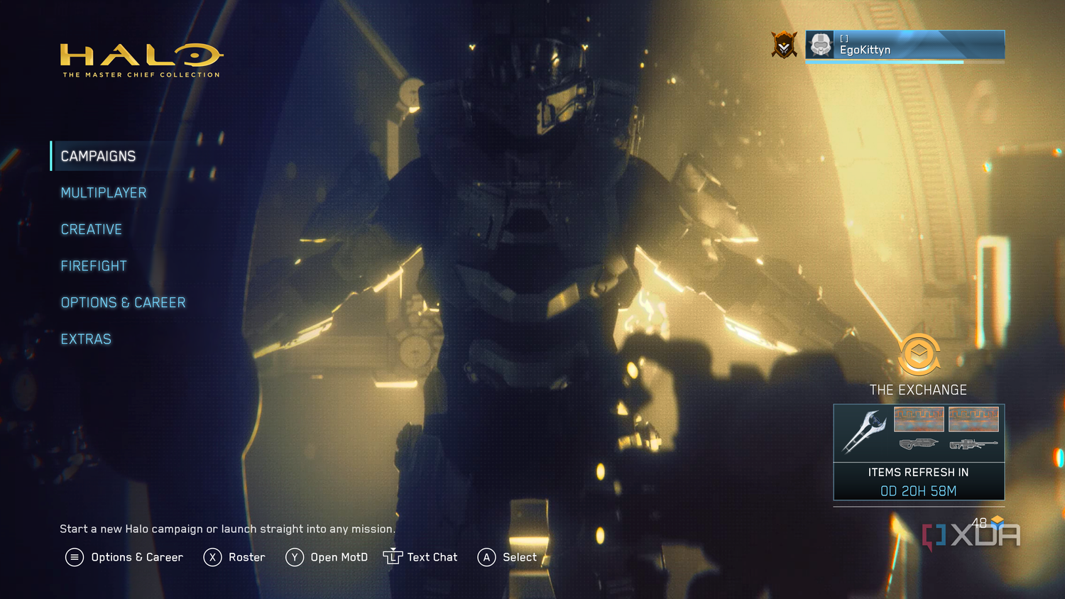 Halo: Master Chief Collection opening screen
