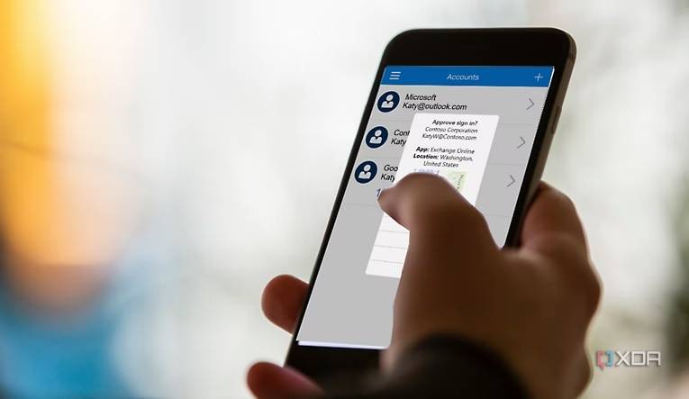 Microsoft Authenticator being used to approve a login.