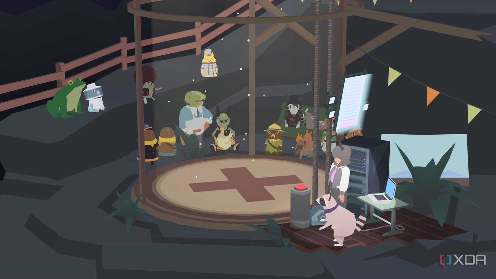 Cast of Donut County in a hole underground