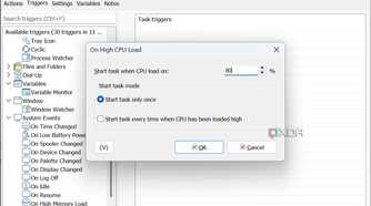 high CPU load trigger