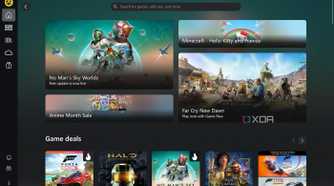 Home screen of Xbox app showing newly added titles