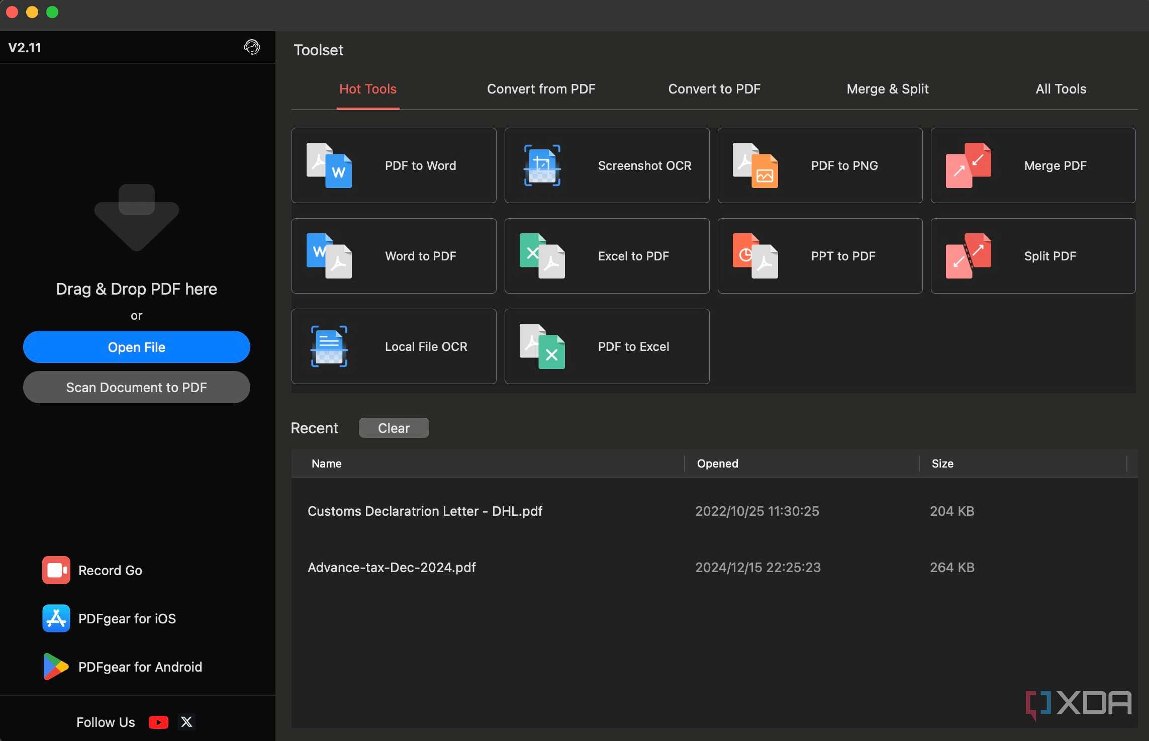 Hot tools on PDF gear