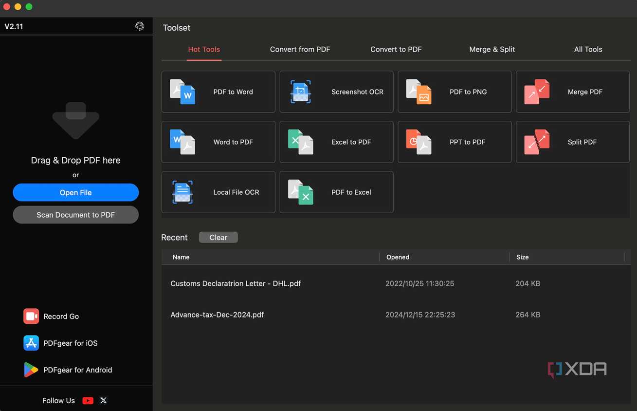 Hot tools on PDF gear