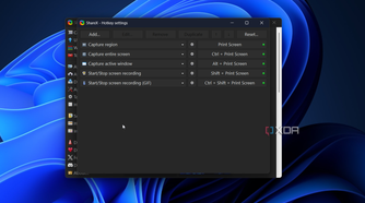 hotkey settings in sharex