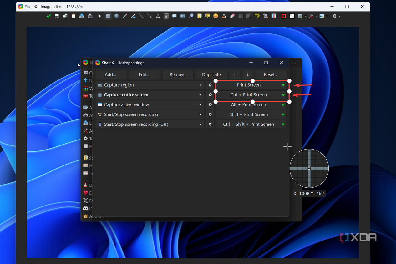 image editor with arrows in sharex