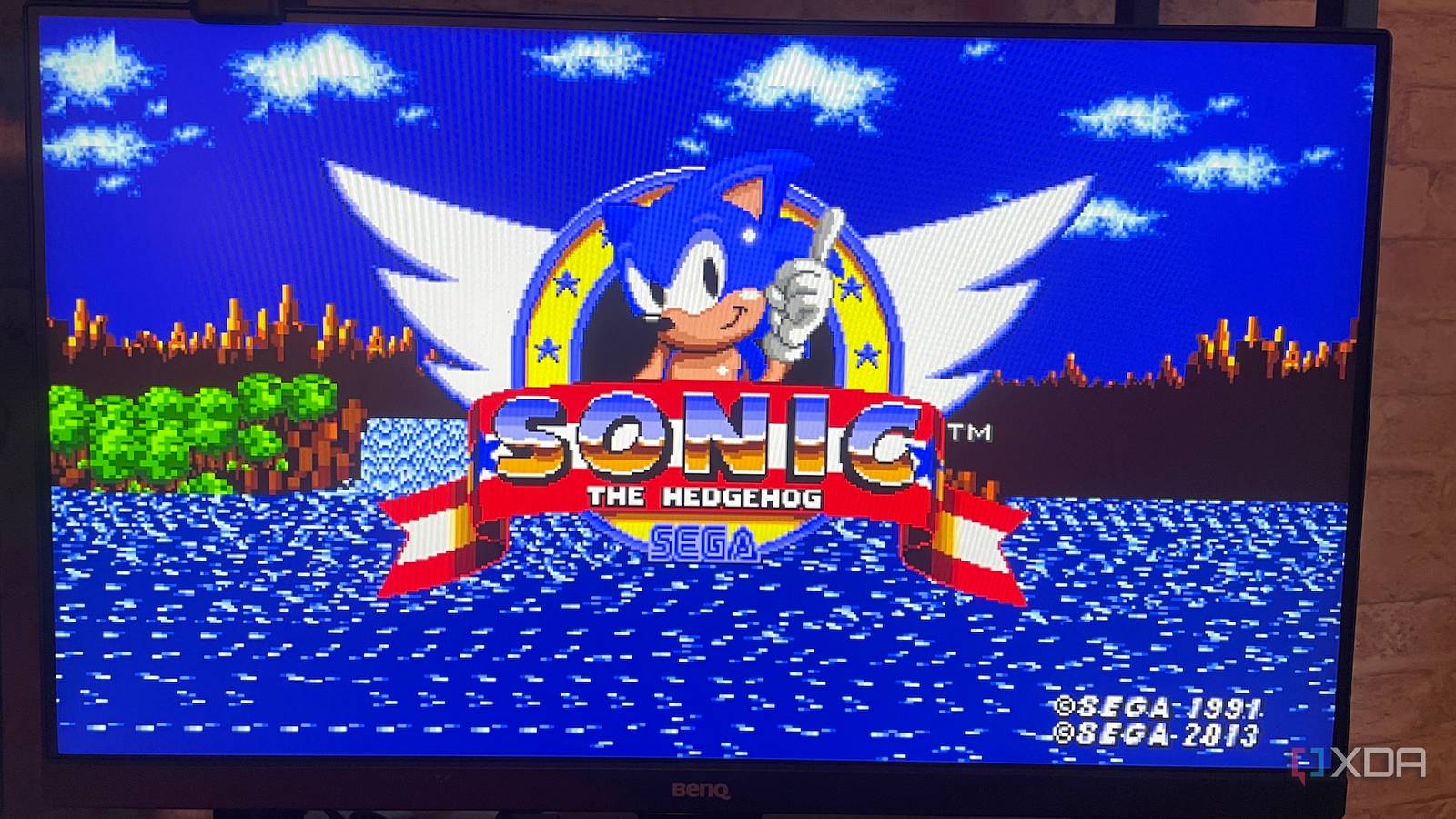 A screenshot of Sonic the Hedgehog for the Sega Genesis.