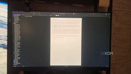 An image of a monitor with Scrivener open and running.