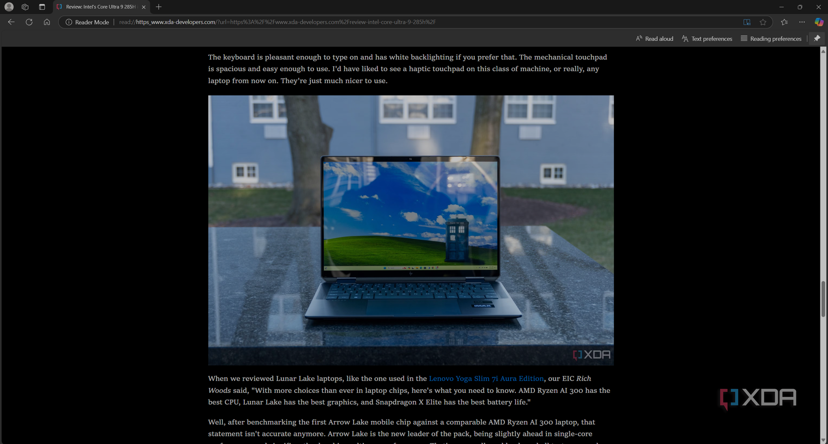 the immersive reader mode on microsoft edge showing a website