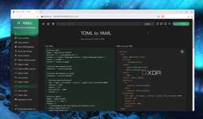 The TOML to YAML utility in IT-Tools