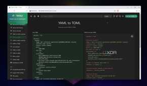The YAML to TOML utility in IT-Tools
