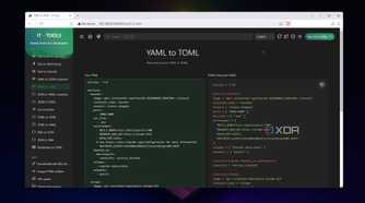 The YAML to TOML utility in IT-Tools