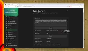 The JWT parser in IT Tools