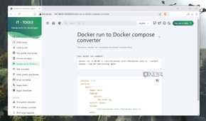 The Docker run to Docker compose converter in IT Tools