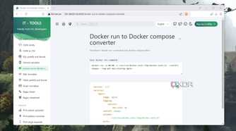The Docker run to Docker compose converter in IT Tools