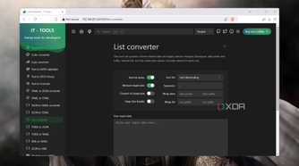 The List converter in IT Tools