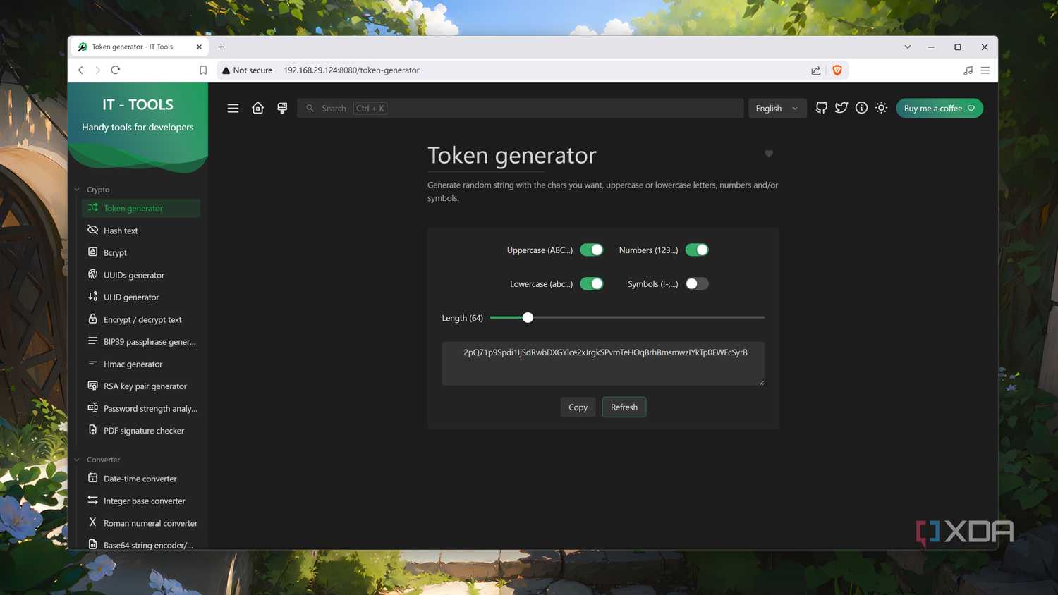 The Token Generator utility in IT-Tools